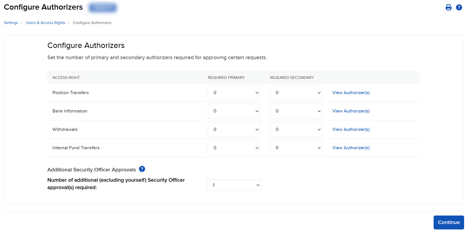 The configure authorized officer in portal panel. 